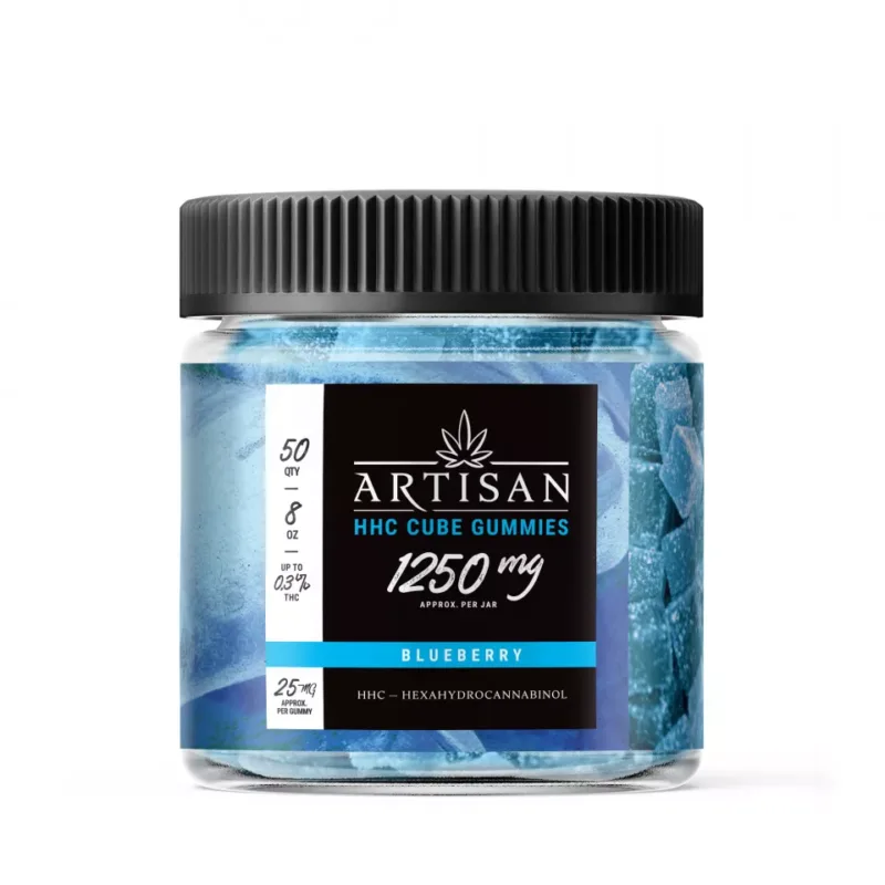 Artisan HHC THC Cube Gummies - Blueberry - 1250MG - Image 2